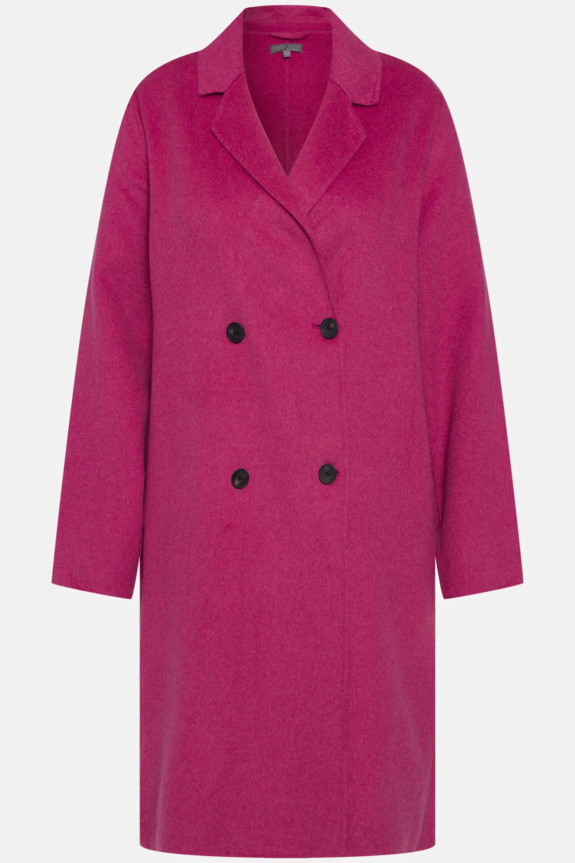 Ulla Popken Cappotto effetto lana doppiopetto revers  