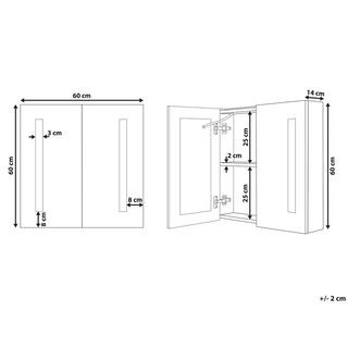 Beliani Armoire de toilette murale en Contreplaqué Moderne CHABUNCO  