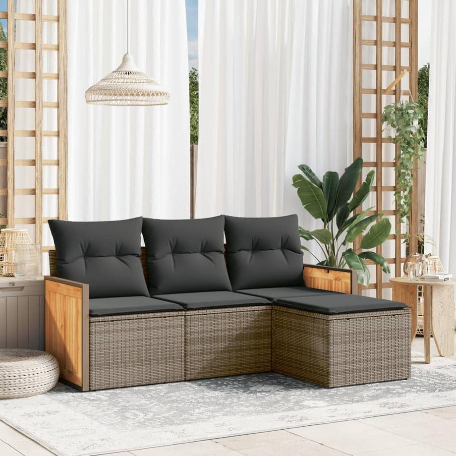 VidaXL set divano da giardino Polirattan  