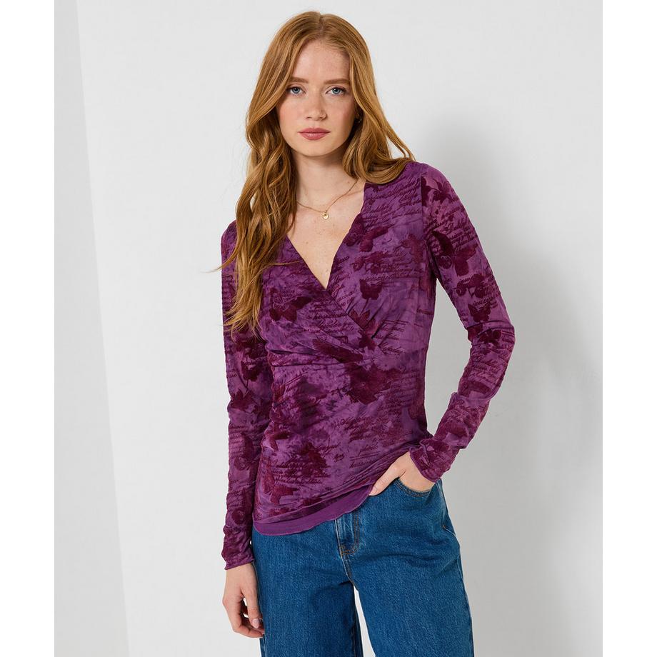 Mesh-Wickel-Henley mit Schmetterlingen