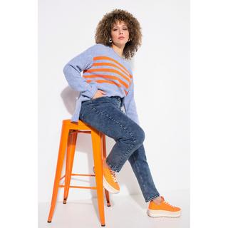 Ulla Popken  Boyfriend-Jerseyjeans, weites Bein, Komfortbund 