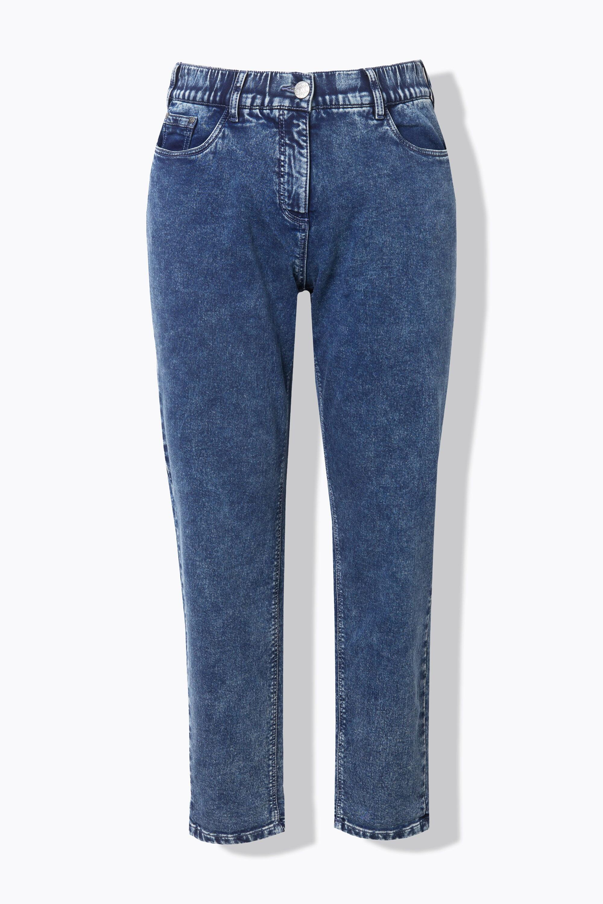 Ulla Popken  Boyfriend-Jerseyjeans, weites Bein, Komfortbund 