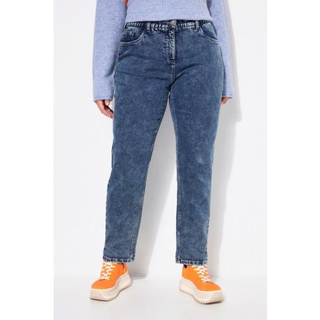 Ulla Popken  Boyfriend-Jerseyjeans, weites Bein, Komfortbund 