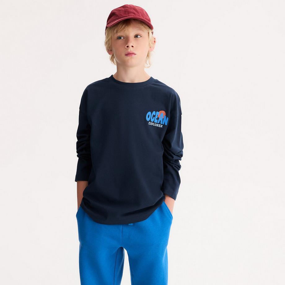 Bedrucktes Oversize-Langarmshirt