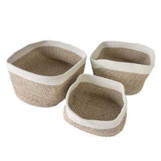 Intirilife Set de 3 paniers de rangement en coton  