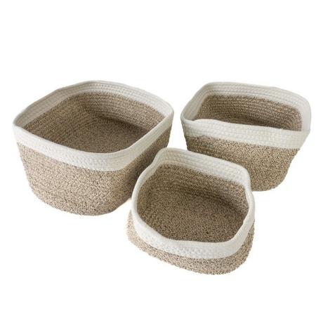 Intirilife Set de 3 paniers de rangement en coton  
