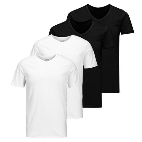 JACK & JONES T-shirt Basique Col V Lot de 4  