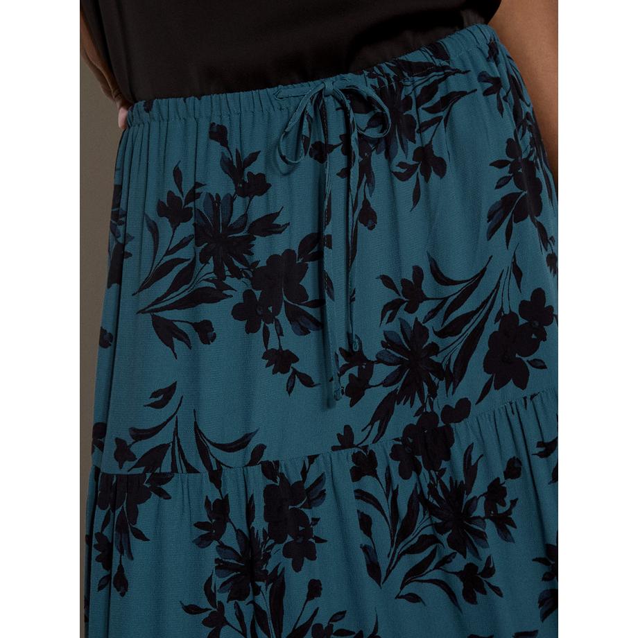 APRICOT Midirock aus Crêpe mit Blumenmuster  