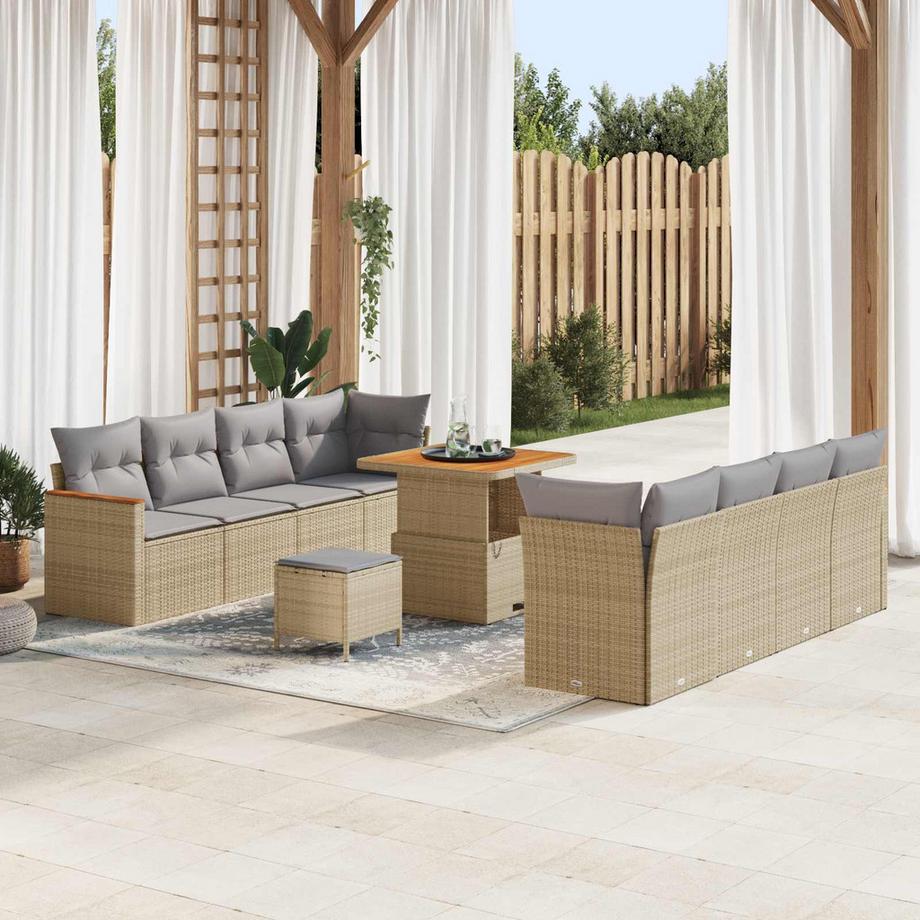 VidaXL Canapé d’extérieur poly rattan  