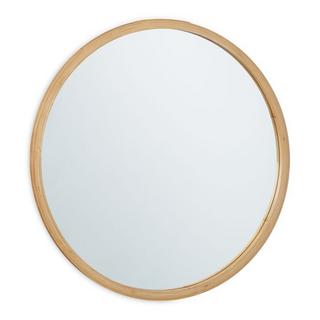 Northix Miroir mural rond en bambou  