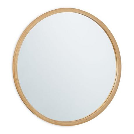 Northix Miroir mural rond en bambou  