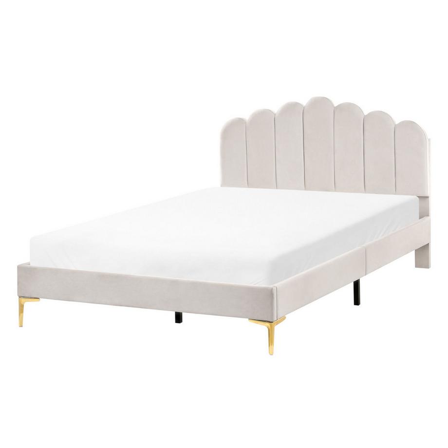 Bett mit Lattenrost aus Samtstoff Glamourös SAUVIAN