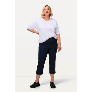 Ulla Popken  Pantaloni di bengalina elasticizzata, lunghi fino al polpaccio, con cintura elastica 