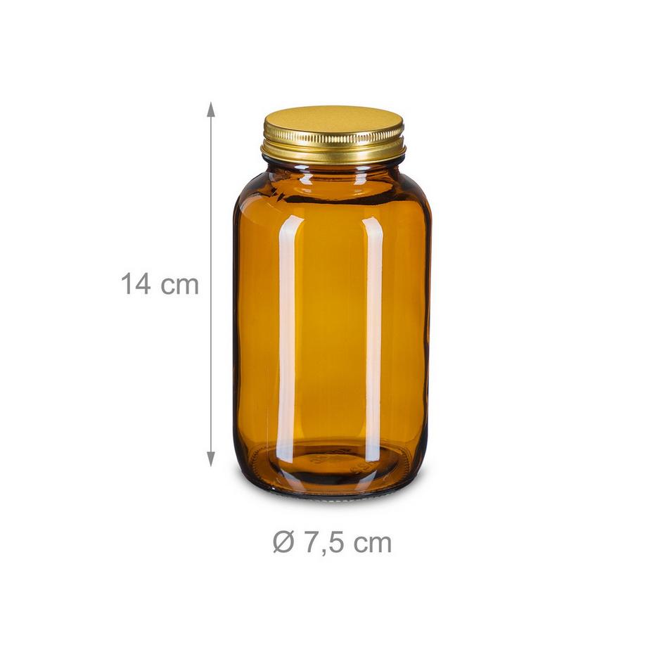Northix Ensemble de bocaux en verre ambré, hermétiques  
