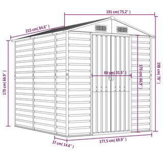 VidaXL Abri de jardin acier  