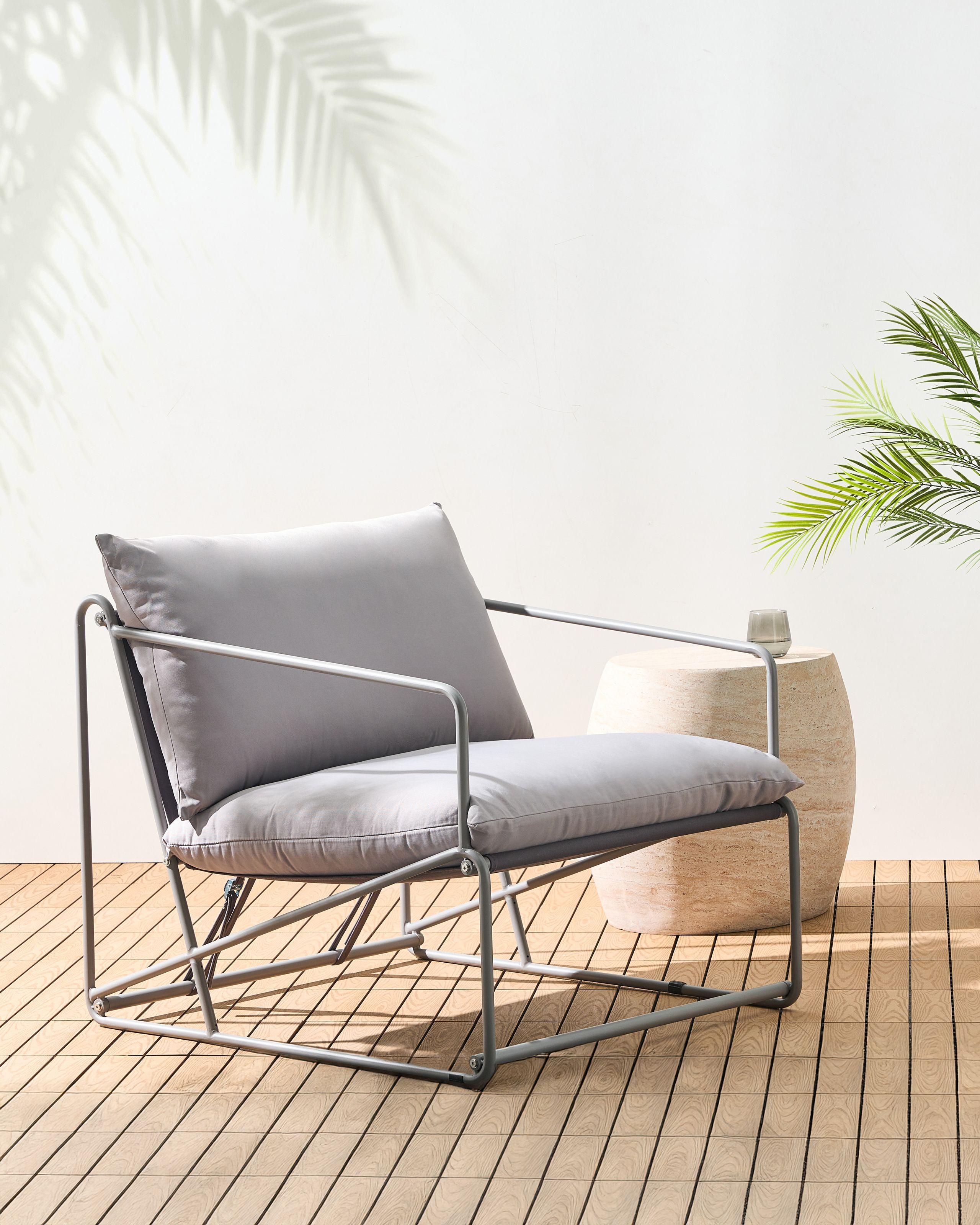 Beliani Sedia con cuscino en Acciaio Industriale PONTE  