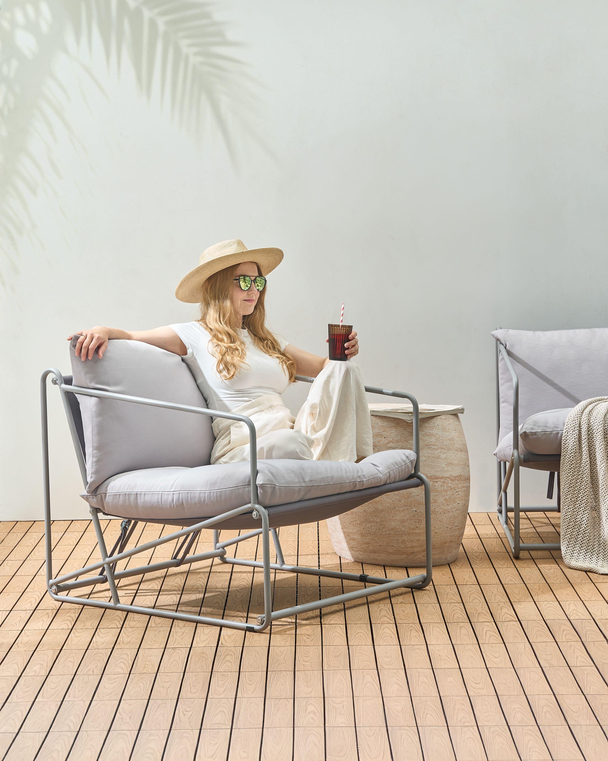 Beliani Sedia con cuscino en Acciaio Industriale PONTE  