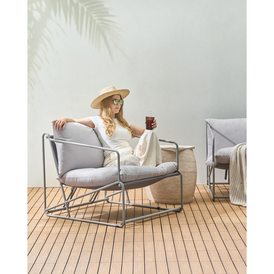 Beliani Stuhl mit Sitzkissen aus Stahl Industriell PONTE  