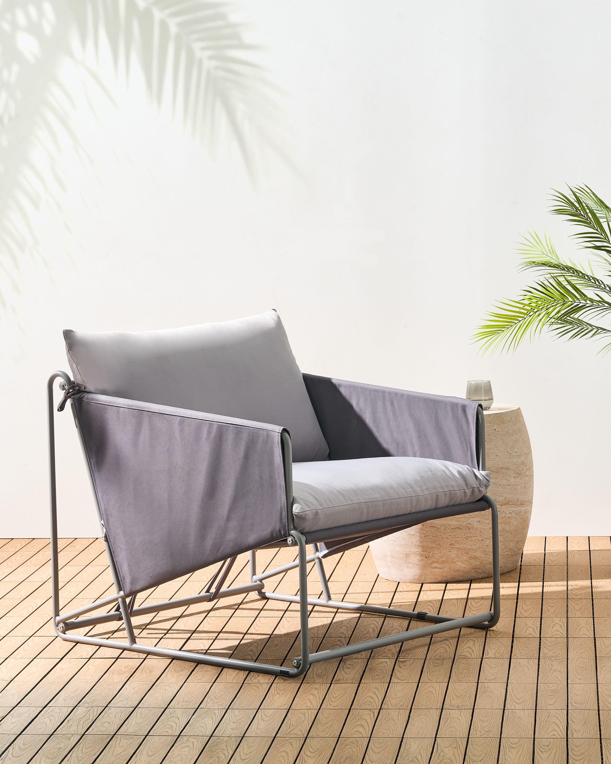 Beliani Sedia con cuscino en Acciaio Industriale PONTE  