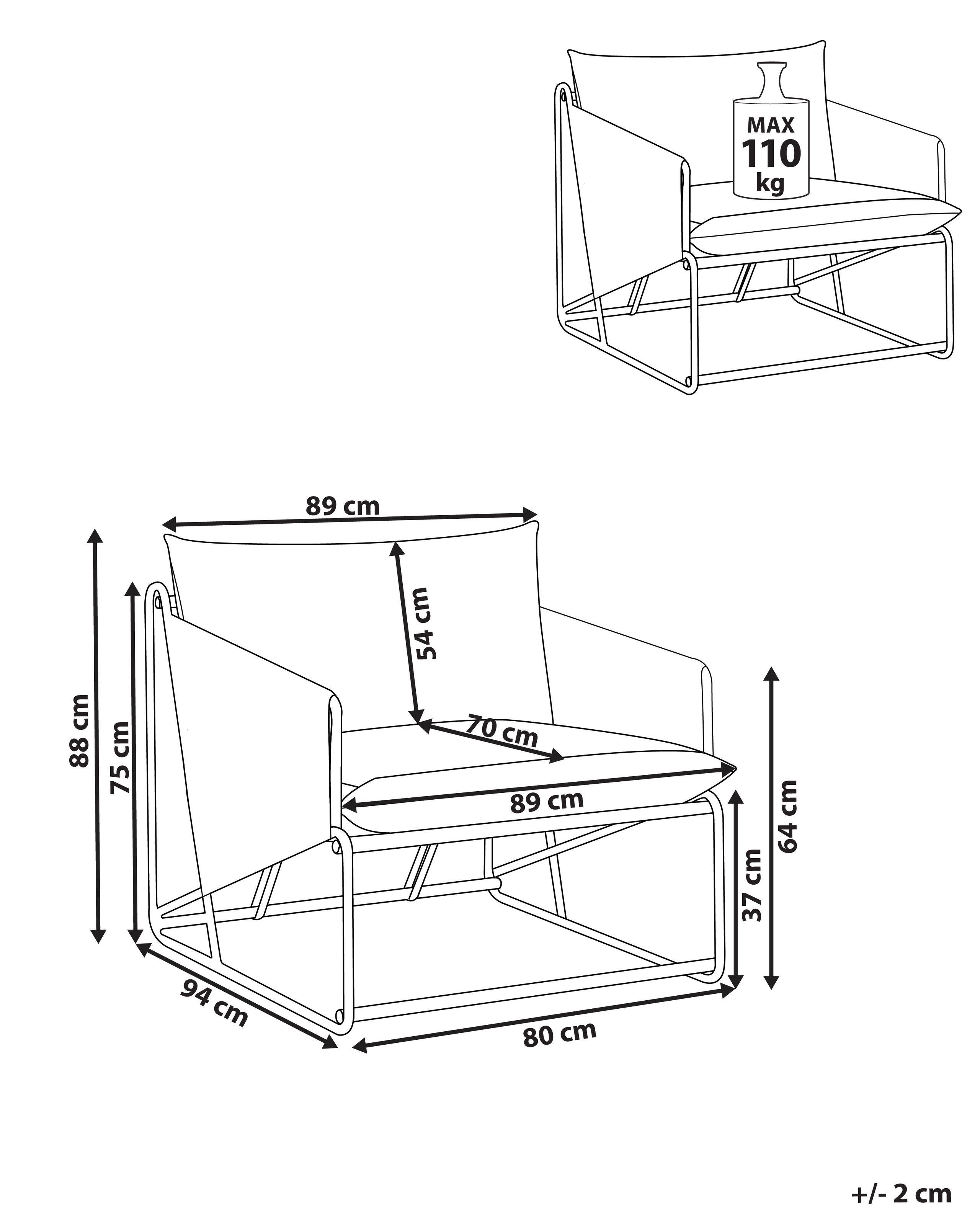 Beliani Sedia con cuscino en Acciaio Industriale PONTE  