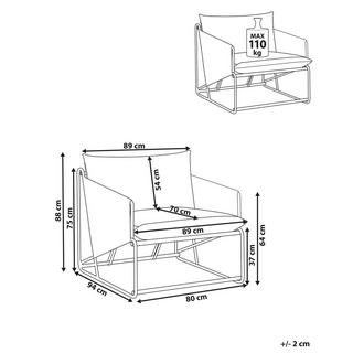 Beliani Sedia con cuscino en Acciaio Industriale PONTE  