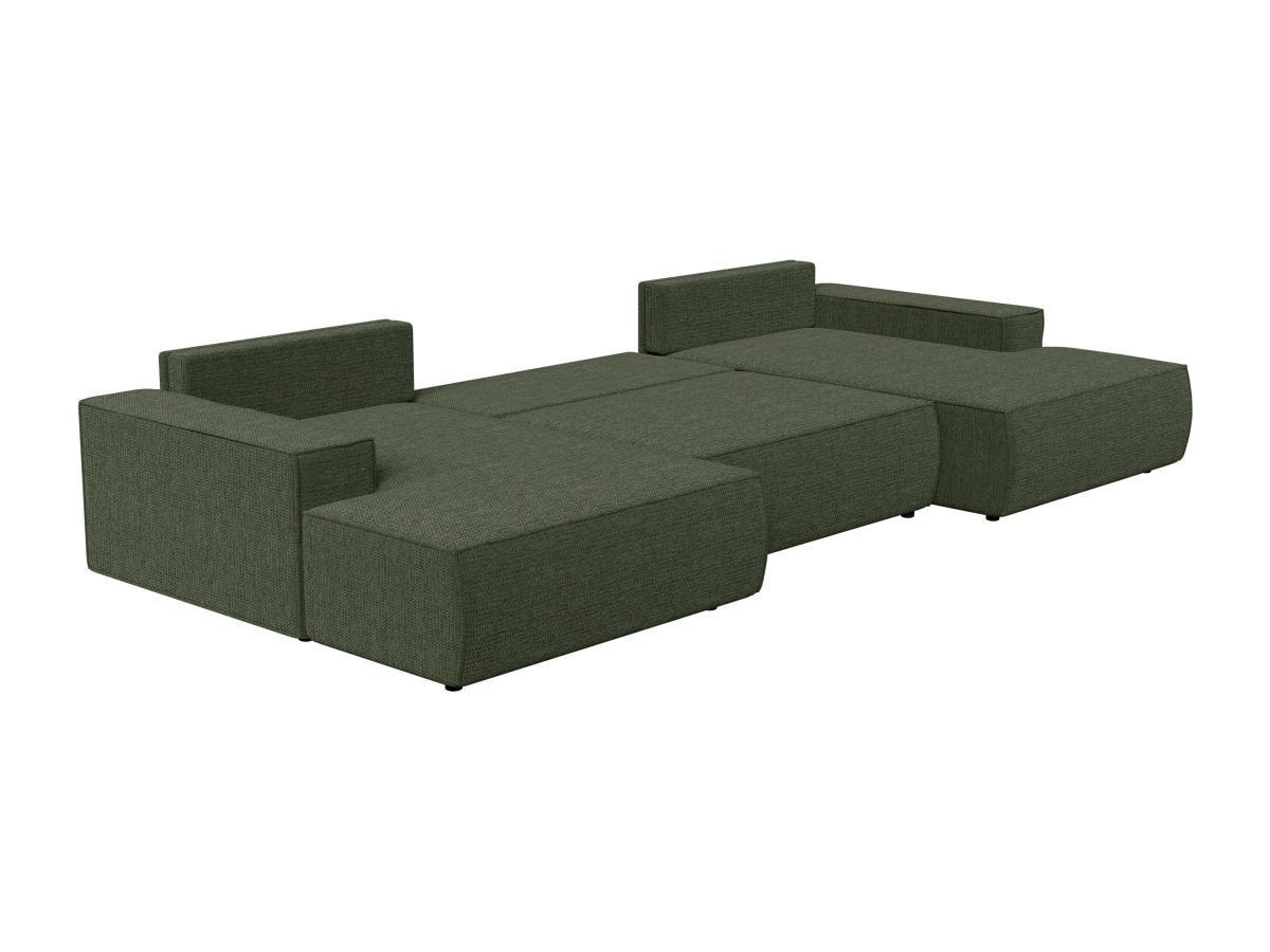 Vente-unique Große Wohnlandschaft mit Schlaffunktion - Strukturstoff - Grün - AMELIA  