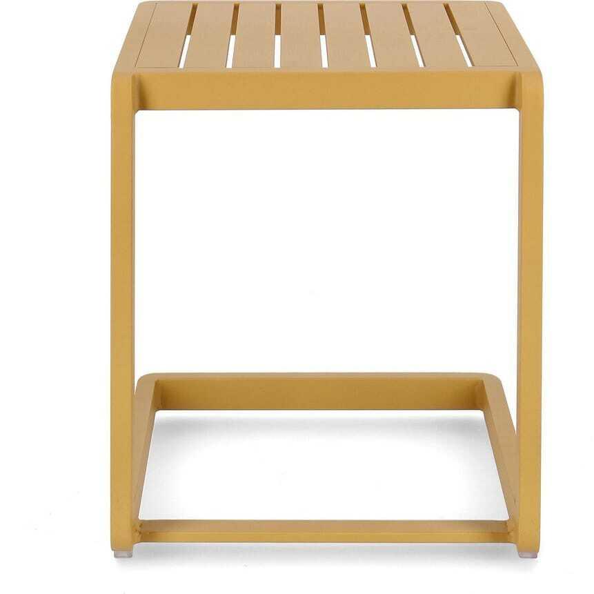 mutoni Table d&#039;appoint Konnor moutarde 40x40  