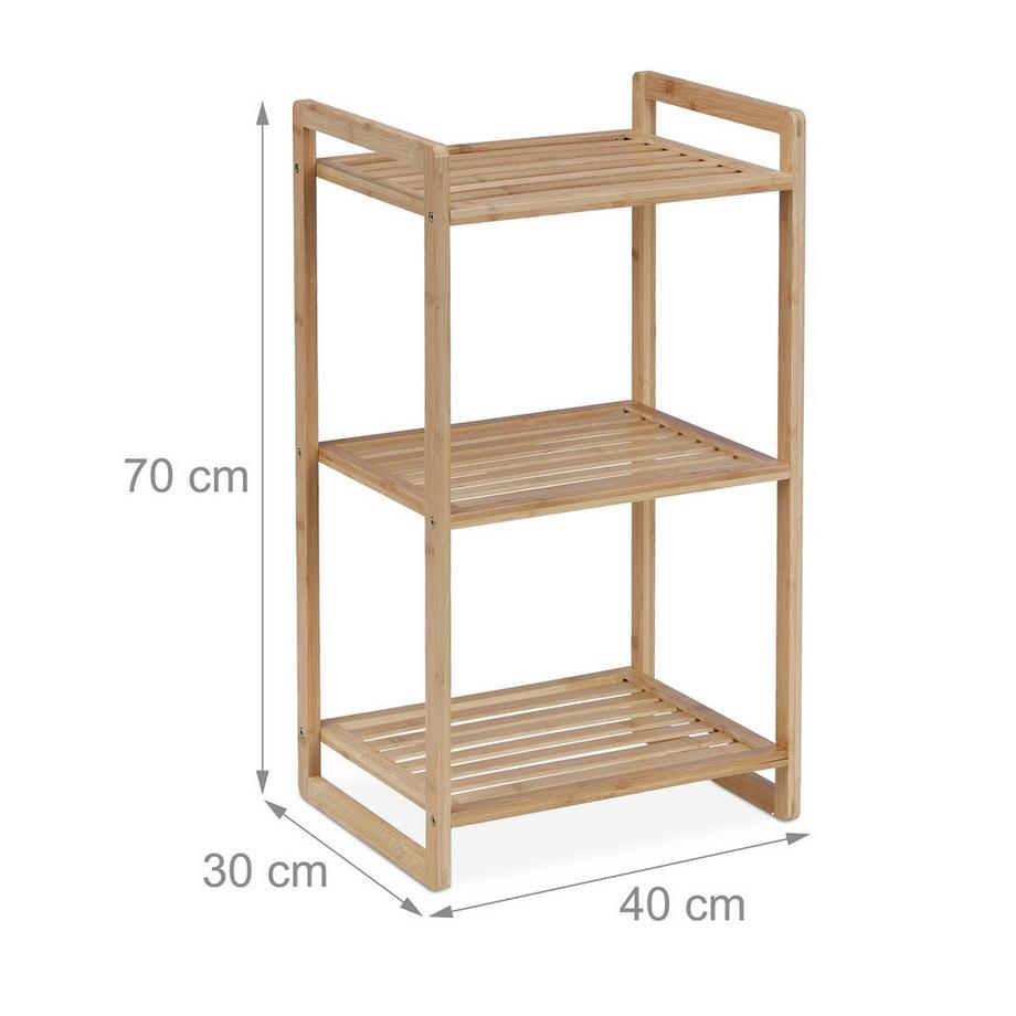 Northio  Étagère en bambou à 3 niveaux 