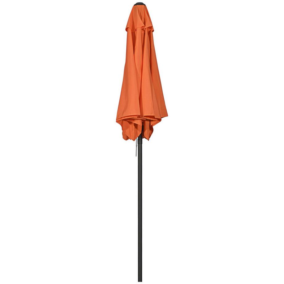 Sonnenschirm Ø196 cm, Drehbar Sonnenschirm mit Knickfunktion, sechseckig Balkonschirm Strandschirm windfest stabil Marktschirm Kurbelschirm Sonnenschutz für Strand Balkon Garten, Orange Aosom