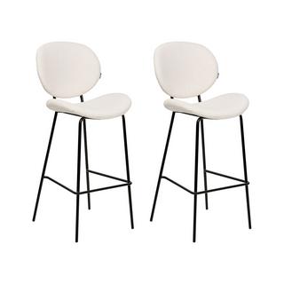 Beliani Lot de 2 chaises de bar en Bouclé Traditionnel LUANA  