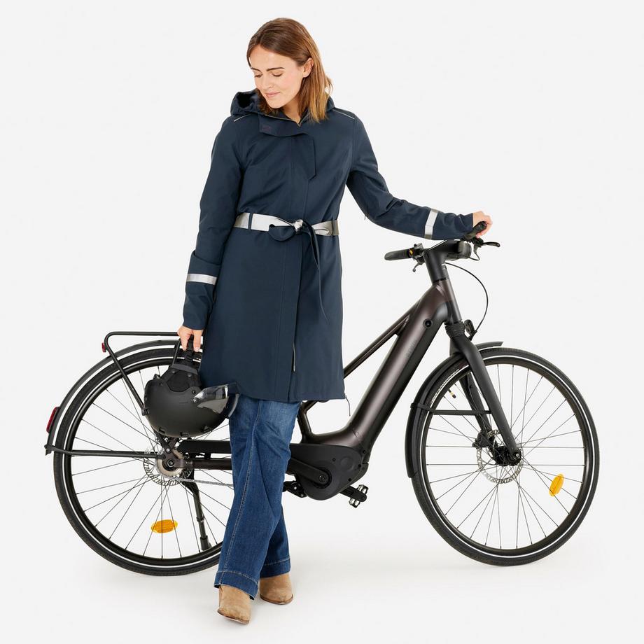 BTWIN  Parka femme imperméable à capuche polyester 