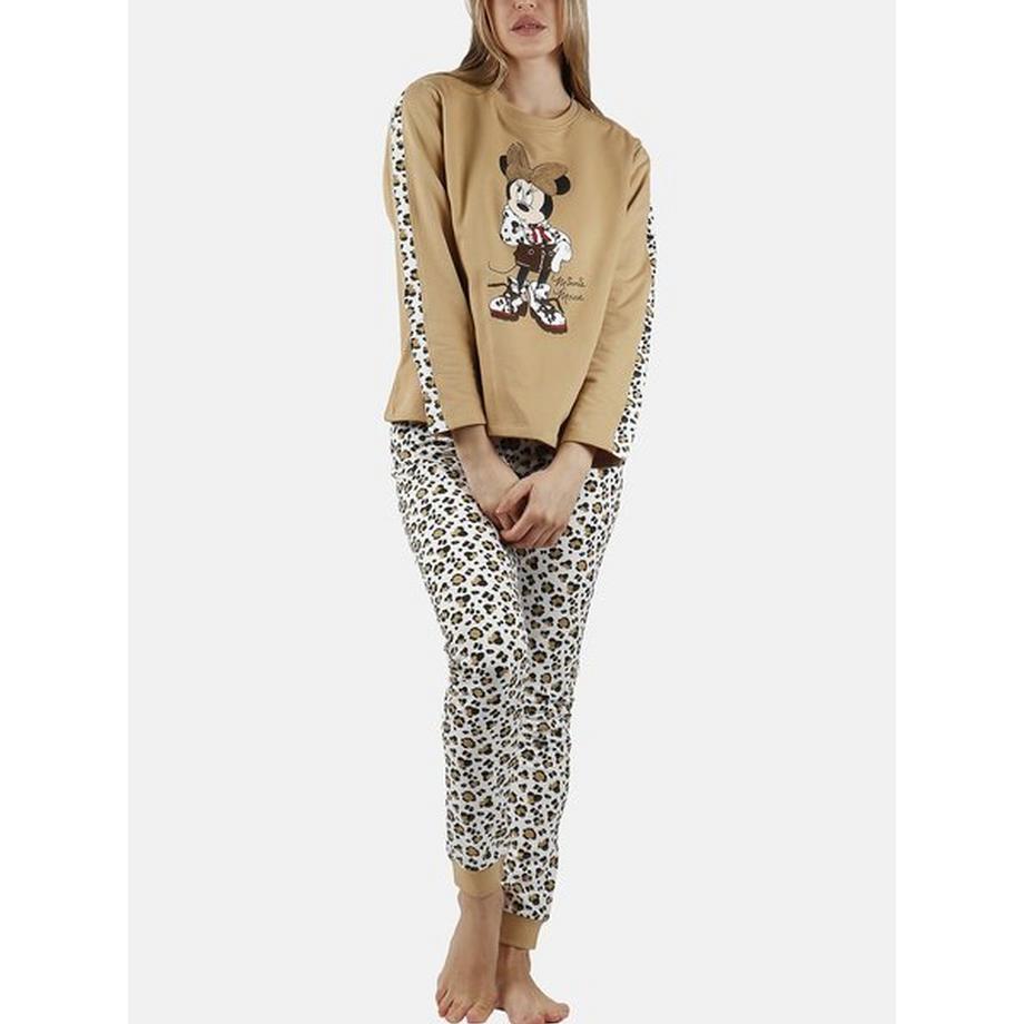 Pyjama Outfit Hose Top Langarm Minnie Leopardo Disney