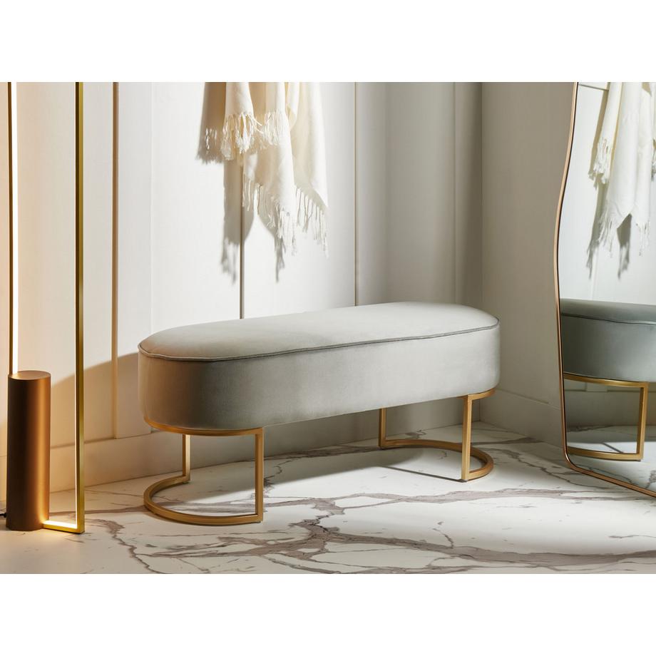 Beliani Banc rembourré en Velours Glamour MILRY  
