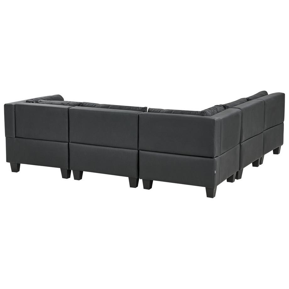 Beliani Ecksofa mit Ottomane aus Kunstleder  UNSTAD  
