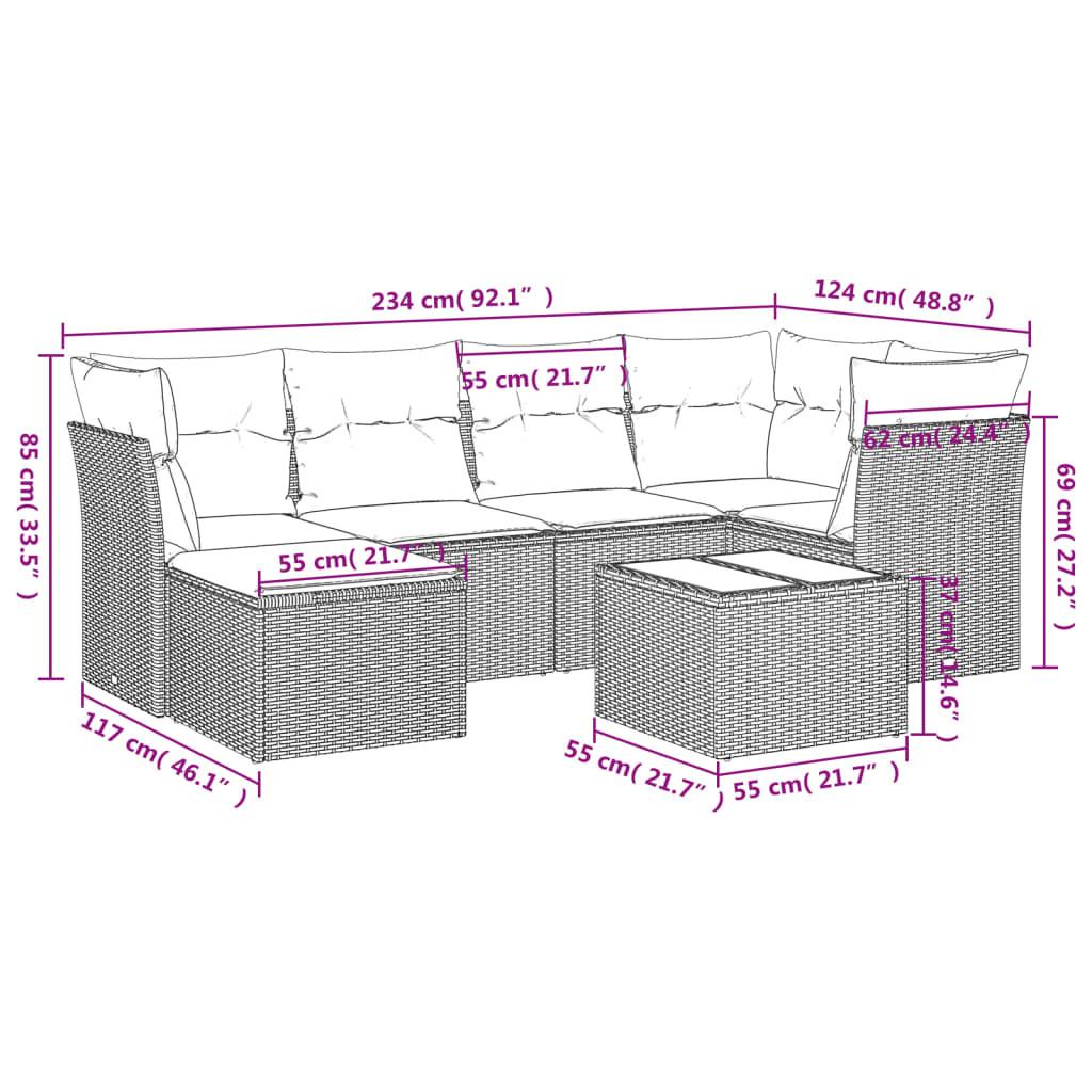 VidaXL Ensemble de canapés de jardin rotin synthétique  