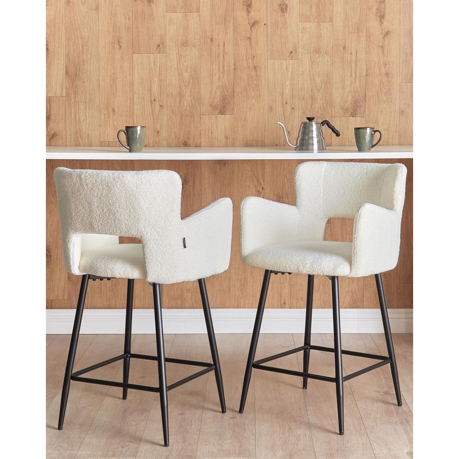 Beliani Set mit 2 Barstühlen aus Bouclé  SANILAC  