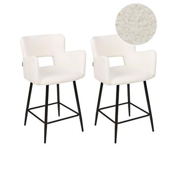 Set mit 2 Barstühlen aus Bouclé Modern SANILAC