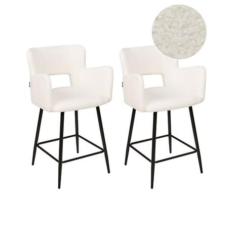 Beliani Set mit 2 Barstühlen aus Bouclé Modern SANILAC  