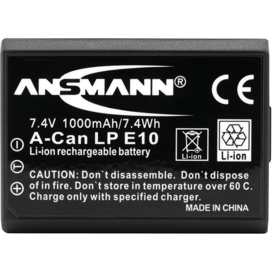 ANSMANN  A-Can LP E10 Batteria ricaricabile fotocamera sostituisce la batteria originale (camera) LP-E10 7.4 V 1000 mAh 