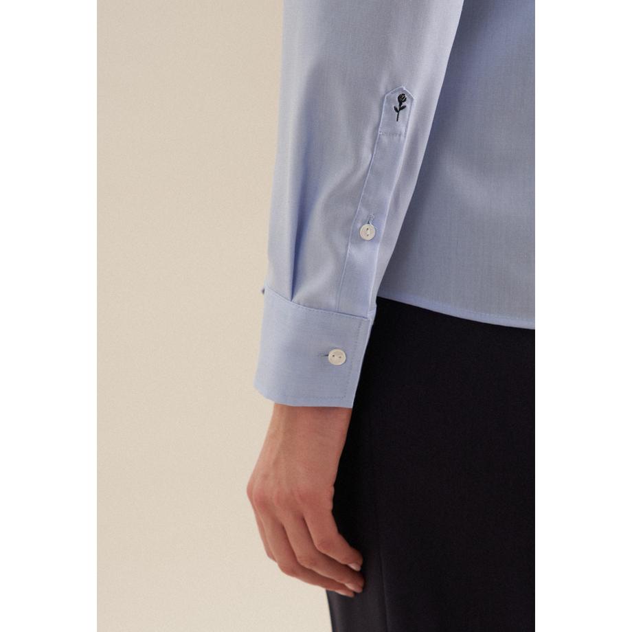 Seidensticker  Klassische Bluse Uni Langarm Kragen 