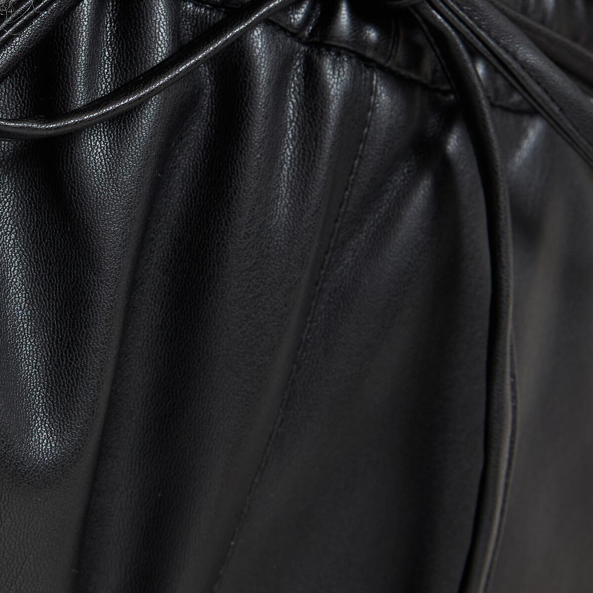 La Redoute Collections Pantalon droit 7/8 en simili avec taille élastiquée  