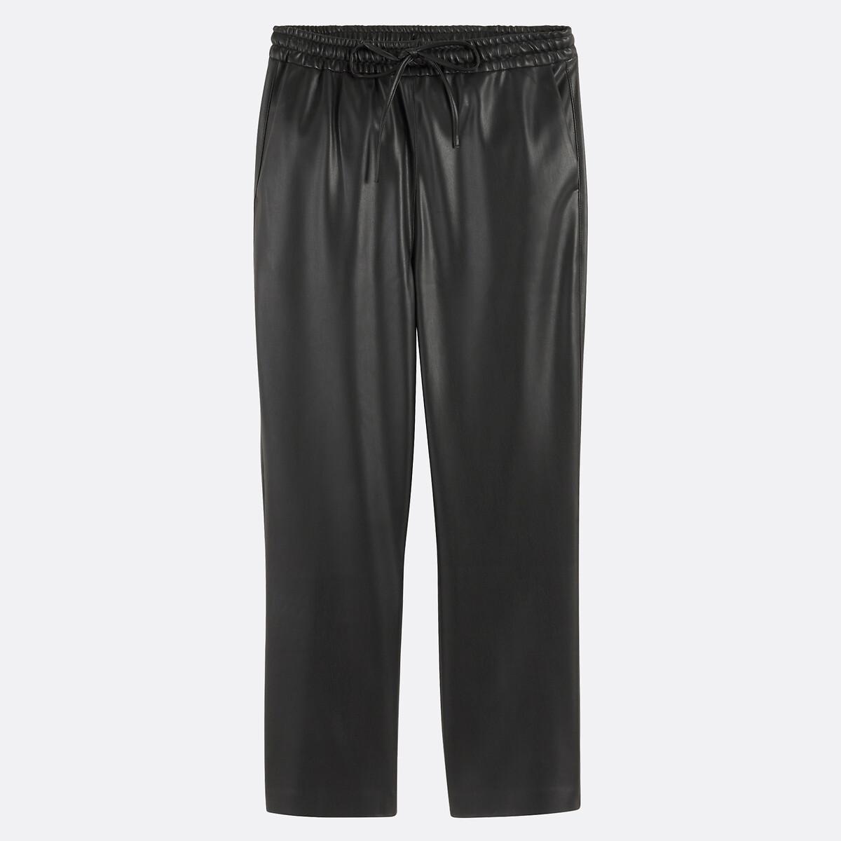 La Redoute Collections Pantalon droit 7/8 en simili avec taille élastiquée  