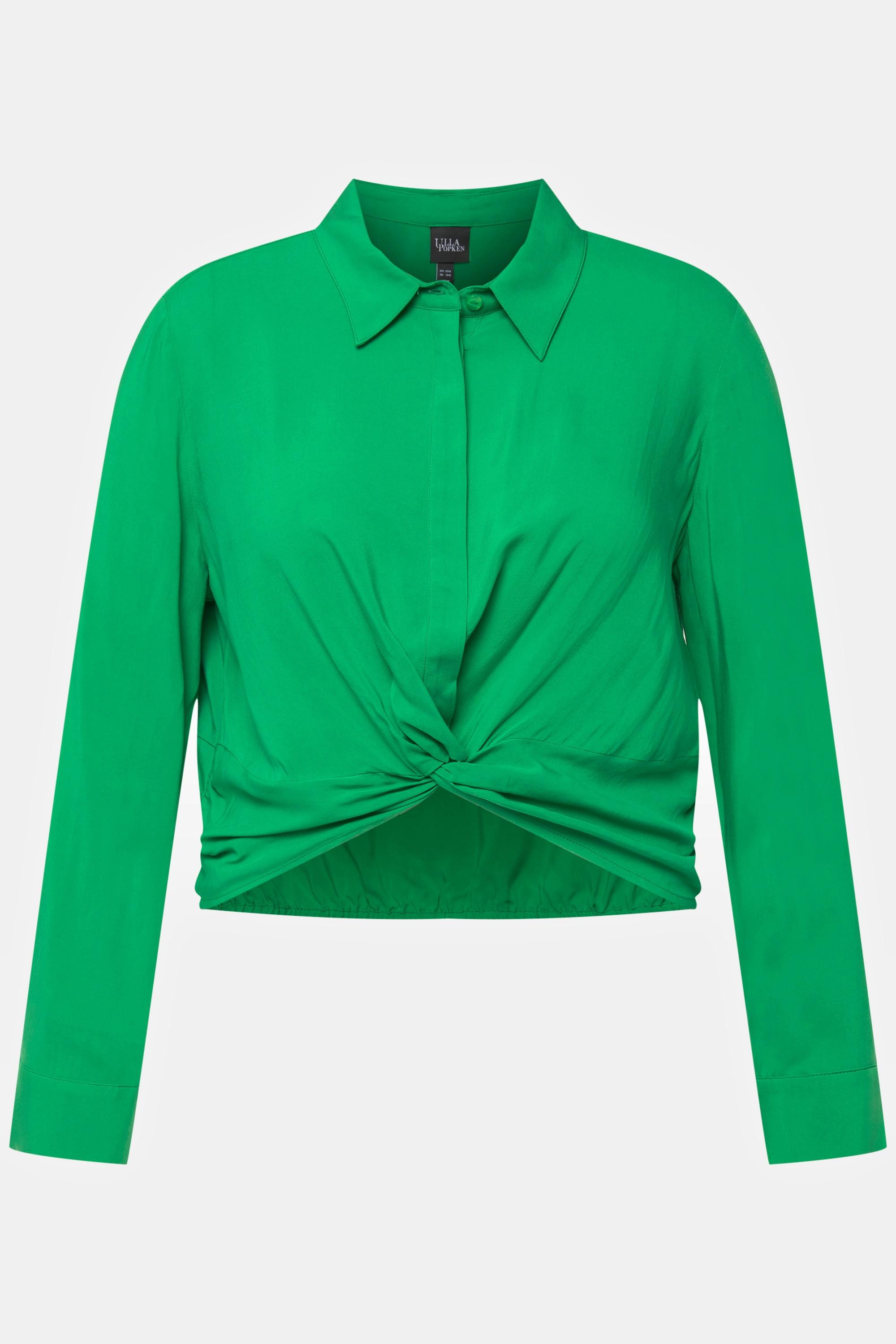 Ulla Popken Kurze Knoten Langarm Hemdbluse  