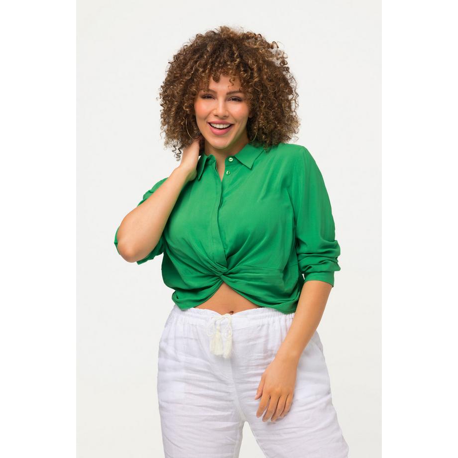 Ulla Popken Chemisier Court Nœud Manches Longues  