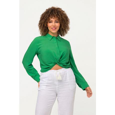 Ulla Popken Kurze Knoten Langarm Hemdbluse  