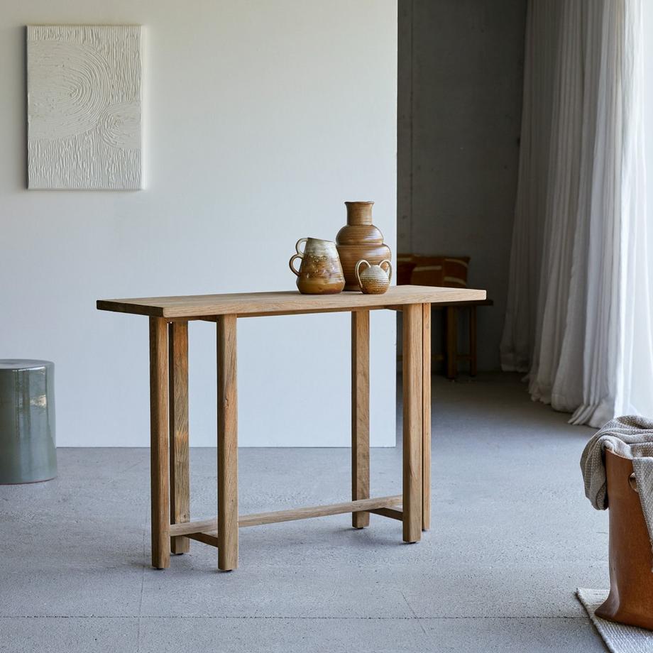 Tikamoon Konsole aus massivem Recycling-Teak Antonia  