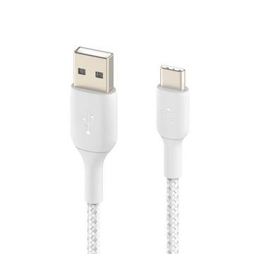 Câble USB-C en Nylon Belkin 3m Blanc