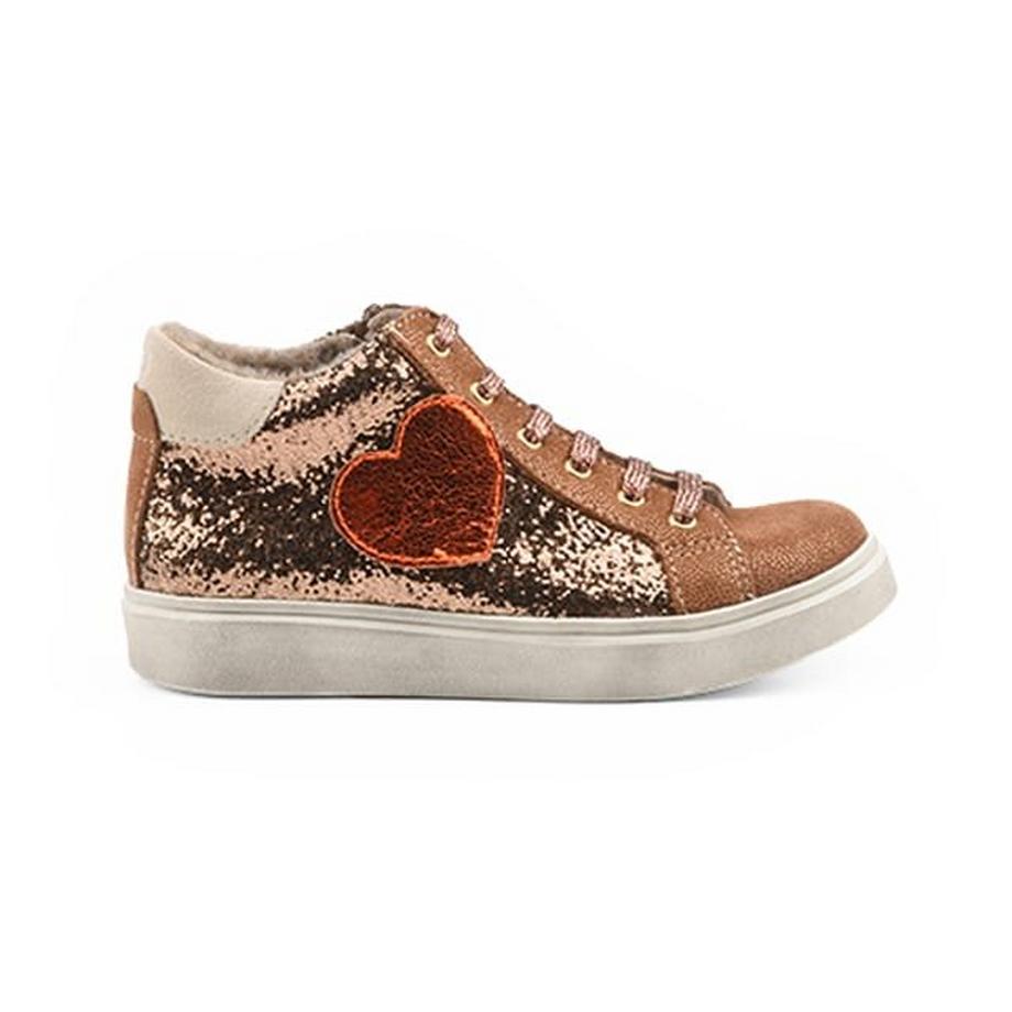 Bopy Sadiscoeur-31 Sneakers alte glitterate con applicazione a cuore  