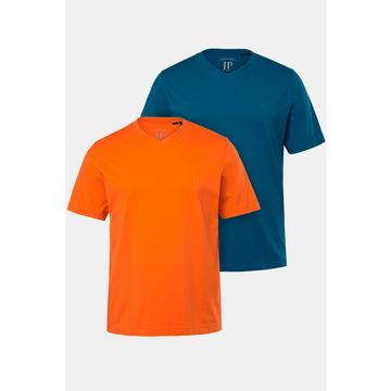 T-Shirts, Basic, 2er-Pack, V-Ausschnitt, Halbarm