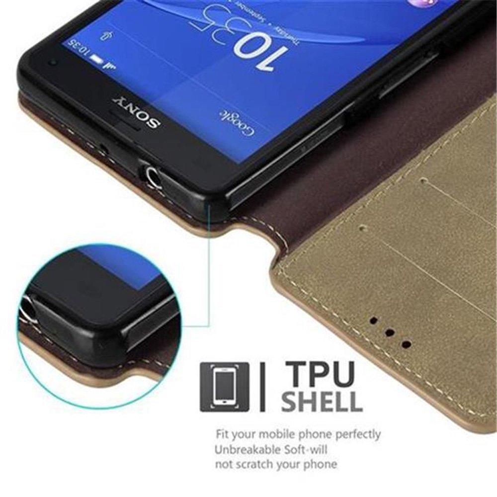 Cadorabo  Housse compatible avec Sony Xperia Z3 COMPACT - Coque de protection avec fonction de support et compartiment pour carte au design rétro 